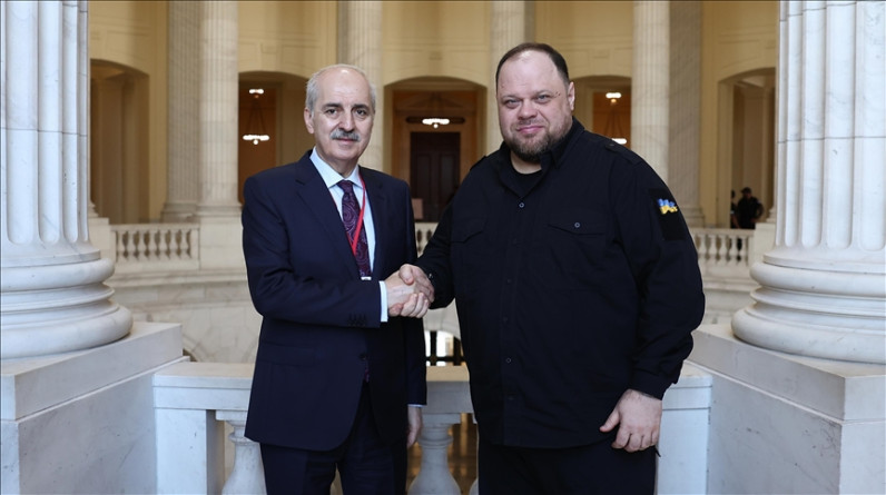 TBMM Başkanı Kurtulmuş, Ukrayna Meclis Başkanı Stefanchuk  ile görüştü